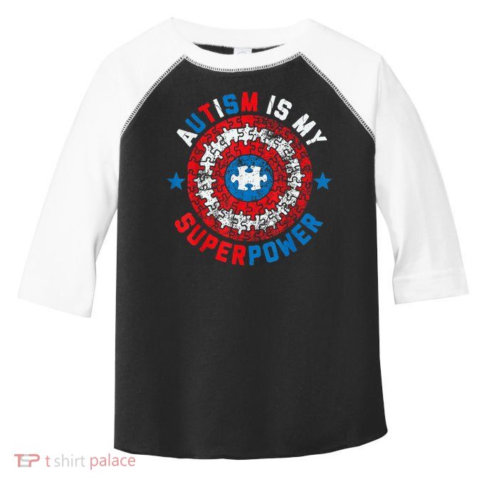 Autism Is My Superpower Autism Awareness Autistic Toddler Fine Jersey T-Shirt
