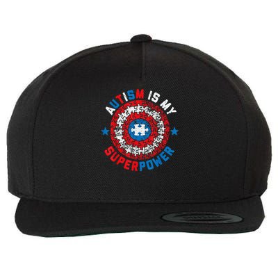 Autism Is My Superpower Autism Awareness Autistic Wool Snapback Cap