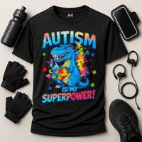 Autism Is My Superpower Dinosaur Autism Awareness Cooling Performance Crew T-Shirt