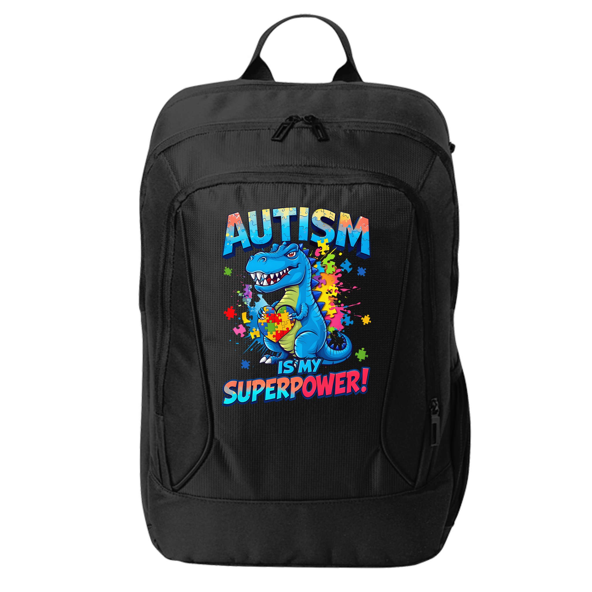 Autism Is My Superpower Dinosaur Autism Awareness City Backpack