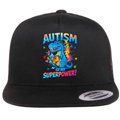 Autism Is My Superpower Dinosaur Autism Awareness Flatbill Hat