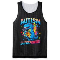 Autism Is My Superpower Dinosaur Autism Awareness Mesh Reversible Basketball Jersey Tank