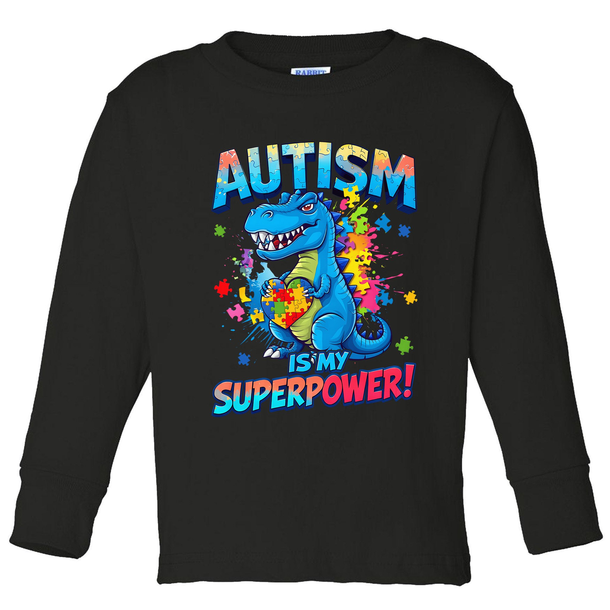 Autism Is My Superpower Dinosaur Autism Awareness Toddler Long Sleeve Shirt