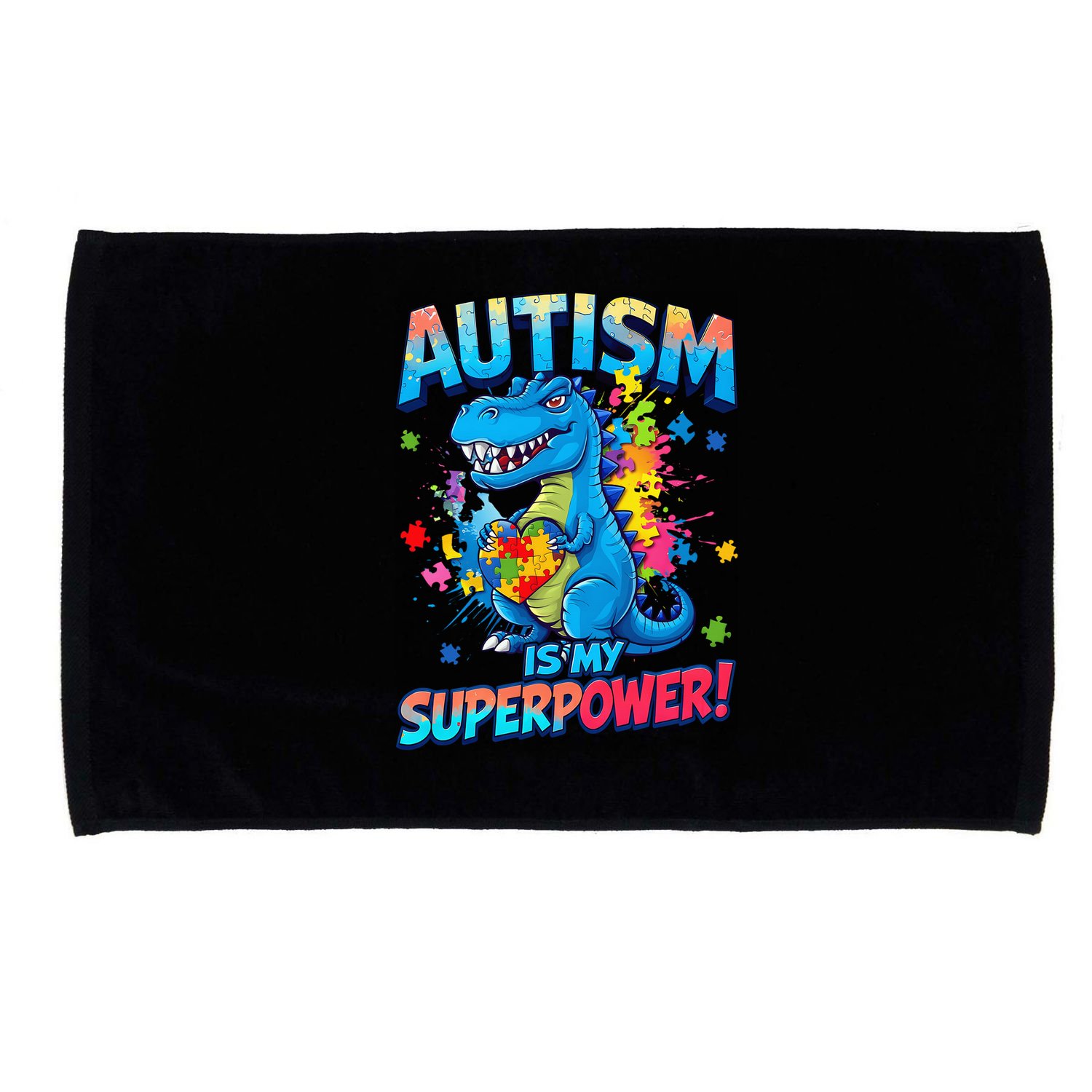 Autism Is My Superpower Dinosaur Autism Awareness Microfiber Hand Towel