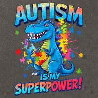 Autism Is My Superpower Dinosaur Autism Awareness Cotton Canvas Backpack