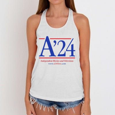 A24 Independent Movies And Television Women's Knotted Racerback Tank