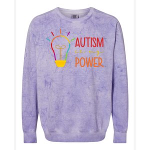 Autism Is My Power Autism Awareness Colorblast Crewneck Sweatshirt