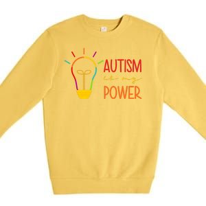 Autism Is My Power Autism Awareness Premium Crewneck Sweatshirt