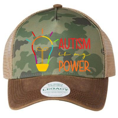 Autism Is My Power Autism Awareness Legacy Tie Dye Trucker Hat