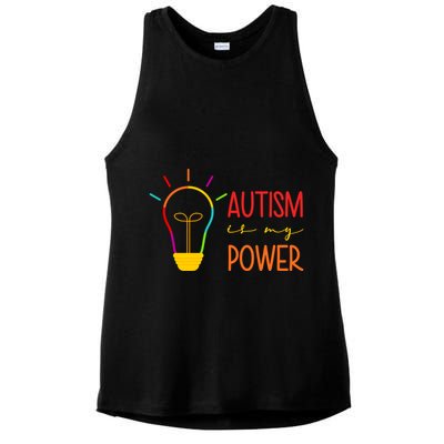 Autism Is My Power Autism Awareness Ladies PosiCharge Tri-Blend Wicking Tank