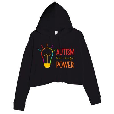 Autism Is My Power Autism Awareness Crop Fleece Hoodie