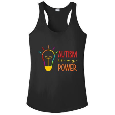 Autism Is My Power Autism Awareness Ladies PosiCharge Competitor Racerback Tank