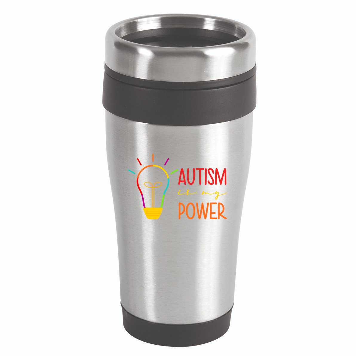 Autism Is My Power Autism Awareness 16oz Travel Tumbler