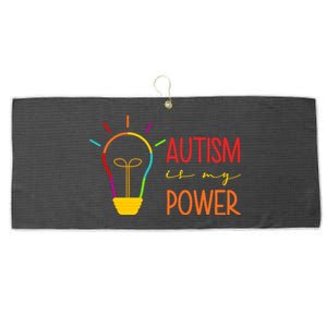 Autism Is My Power Autism Awareness Large Microfiber Waffle Golf Towel