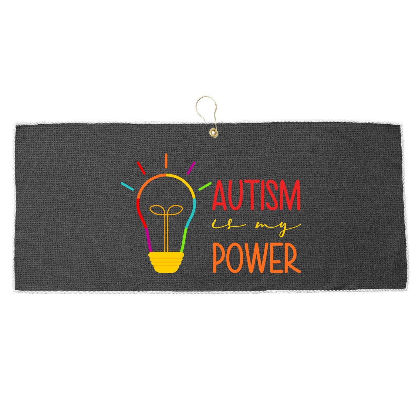 Autism Is My Power Autism Awareness Large Microfiber Waffle Golf Towel