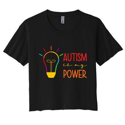 Autism Is My Power Autism Awareness Crop Top