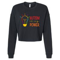 Autism Is My Power Autism Awareness Cropped Pullover Crew