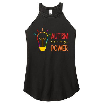Autism Is My Power Autism Awareness Women's Perfect Tri Rocker Tank