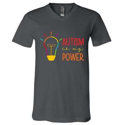 Autism Is My Power Autism Awareness V-Neck T-Shirt