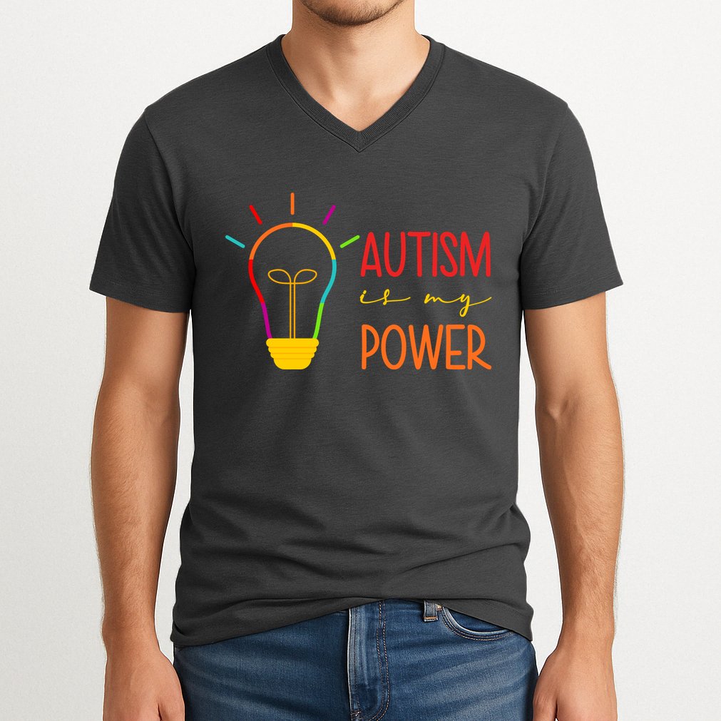 Autism Is My Power Autism Awareness V-Neck T-Shirt