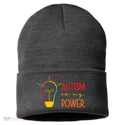 Autism Is My Power Autism Awareness Sustainable Knit Beanie