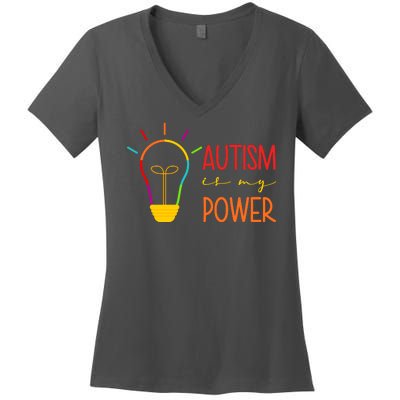 Autism Is My Power Autism Awareness Women's V-Neck T-Shirt