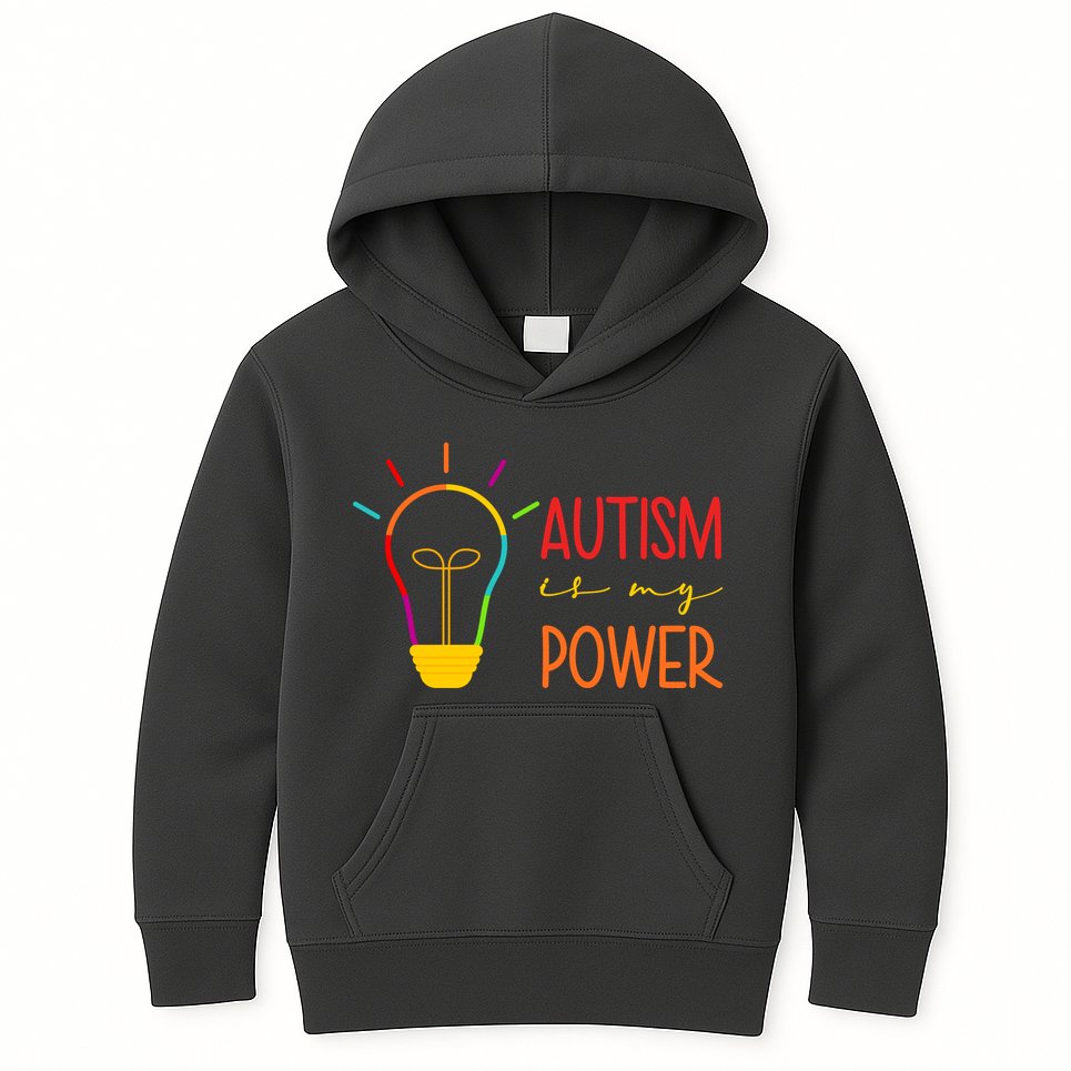 Autism Is My Power Autism Awareness Kids Hoodie