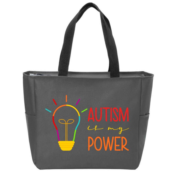 Autism Is My Power Autism Awareness Zip Tote Bag