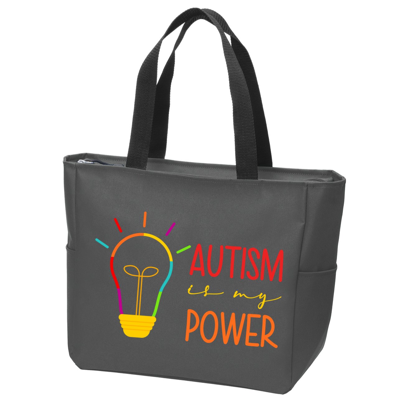 Autism Is My Power Autism Awareness Zip Tote Bag