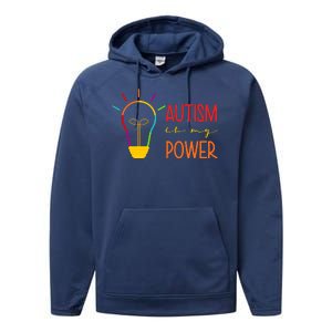 Autism Is My Power Autism Awareness Performance Fleece Hoodie