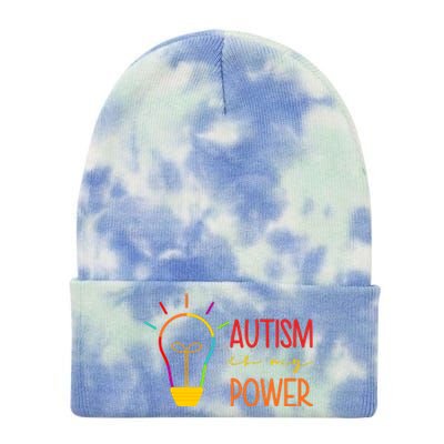 Autism Is My Power Autism Awareness Tie Dye 12in Knit Beanie