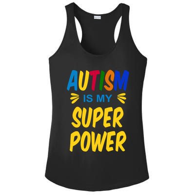 Autism Is My Super Power Ladies PosiCharge Competitor Racerback Tank