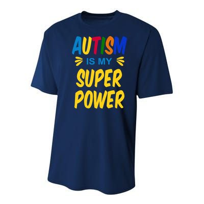 Autism Is My Super Power Youth Performance Sprint T-Shirt
