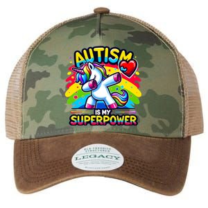 Autism Is My Superpower Dabbing Unicorn Autism Awareness Gift Legacy Tie Dye Trucker Hat