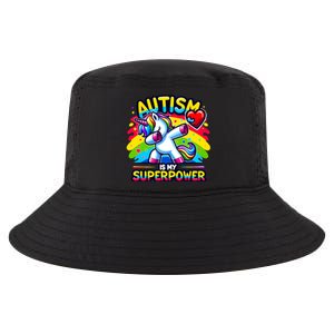 Autism Is My Superpower Dabbing Unicorn Autism Awareness Gift Cool Comfort Performance Bucket Hat