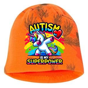 Autism Is My Superpower Dabbing Unicorn Autism Awareness Gift Kati - Camo Knit Beanie