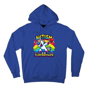 Autism Is My Superpower Dabbing Unicorn Autism Awareness Gift Hoodie