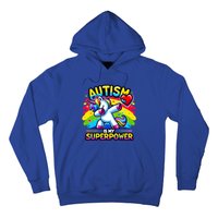 Autism Is My Superpower Dabbing Unicorn Autism Awareness Gift Hoodie