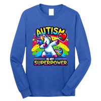 Autism Is My Superpower Dabbing Unicorn Autism Awareness Gift Long Sleeve Shirt