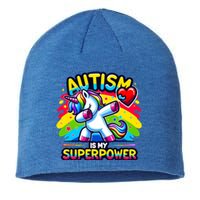 Autism Is My Superpower Dabbing Unicorn Autism Awareness Gift Sustainable Beanie