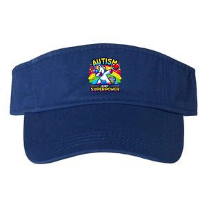 Autism Is My Superpower Dabbing Unicorn Autism Awareness Gift Valucap Bio-Washed Visor