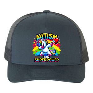 Autism Is My Superpower Dabbing Unicorn Autism Awareness Gift Yupoong Adult 5-Panel Trucker Hat