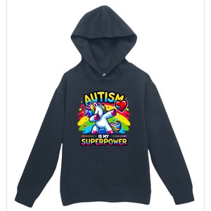 Autism Is My Superpower Dabbing Unicorn Autism Awareness Gift Urban Pullover Hoodie