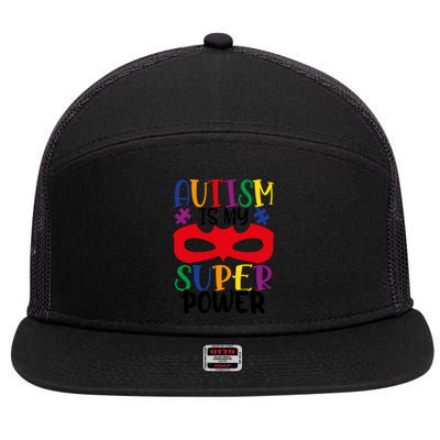 Autism Is My Superpower 7 Panel Mesh Trucker Snapback Hat