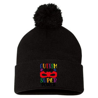 Autism Is My Superpower Pom Pom 12in Knit Beanie