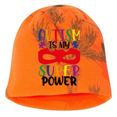 Autism Is My Superpower Kati - Camo Knit Beanie