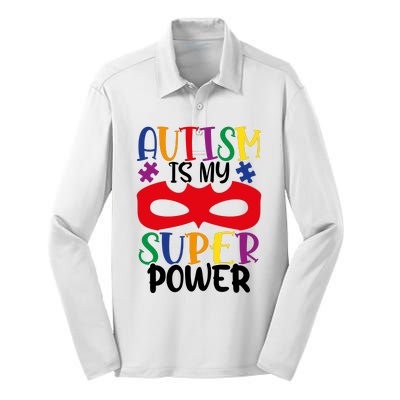 Autism Is My Superpower Silk Touch Performance Long Sleeve Polo