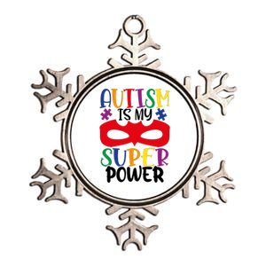 Autism Is My Superpower Metallic Star Ornament