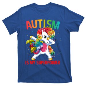 Autism Is My Superpower Dabbing Unicorn Gift Funny Gift T-Shirt