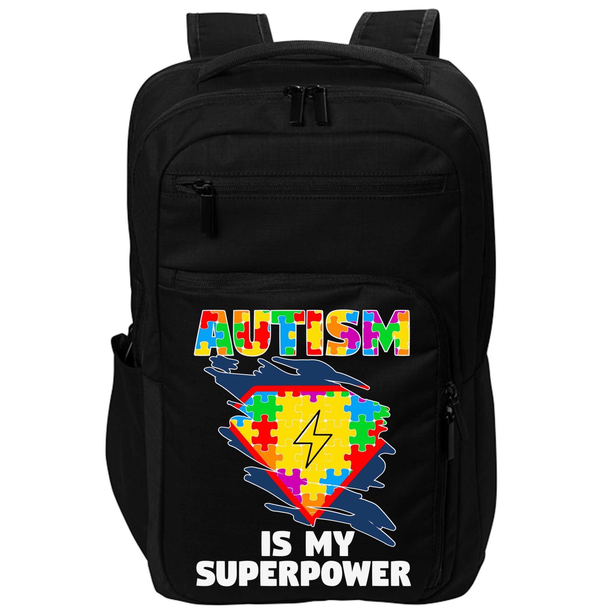 Autism Is My Super Power Superhero Gift Autism Awareness Funny Gift Impact Tech Backpack